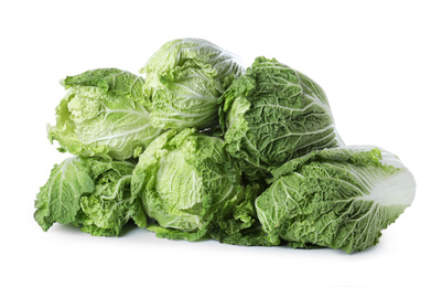 Fresh ripe Chinese cabbages isolated on white