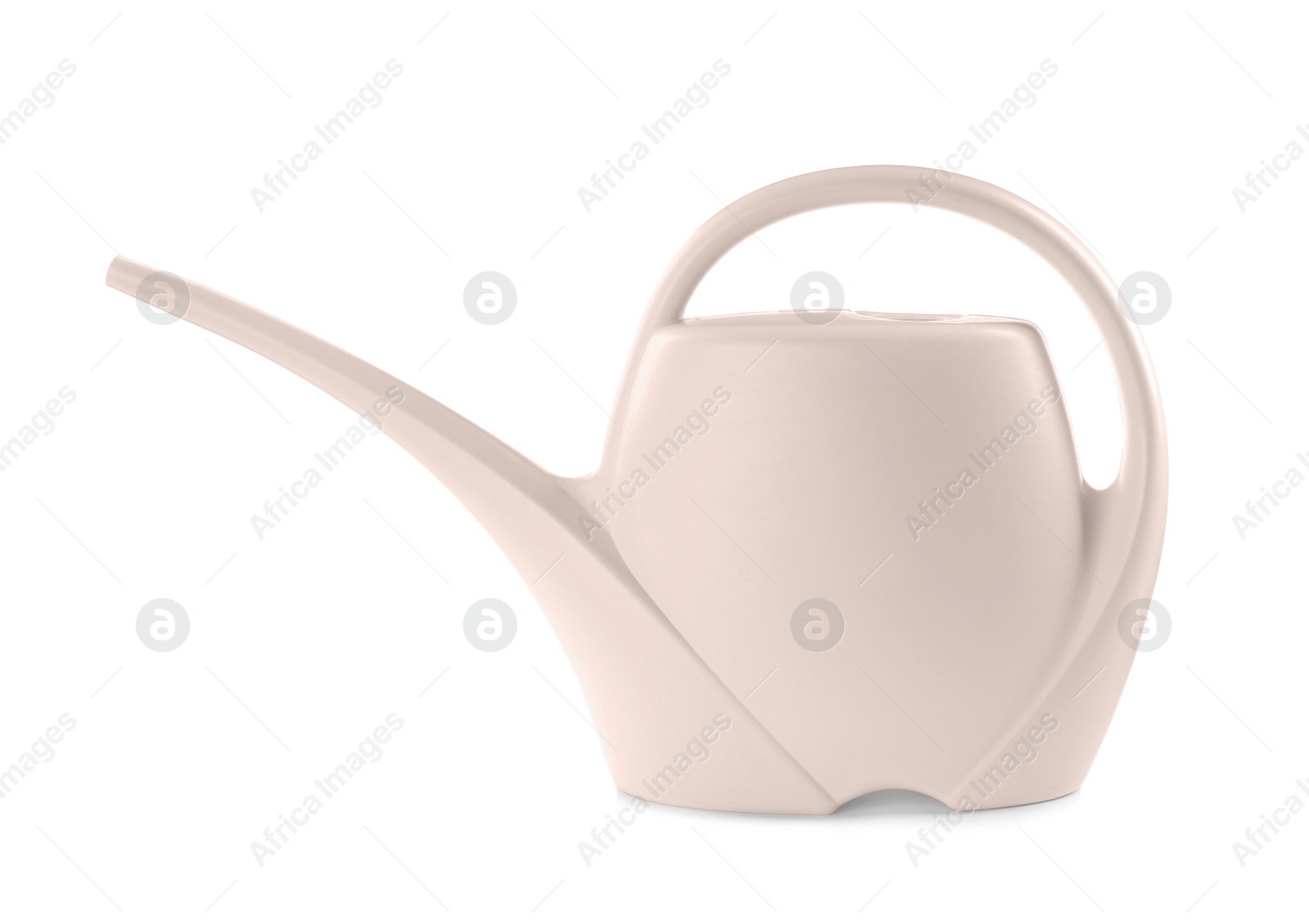 Photo of Empty modern watering can isolated on white