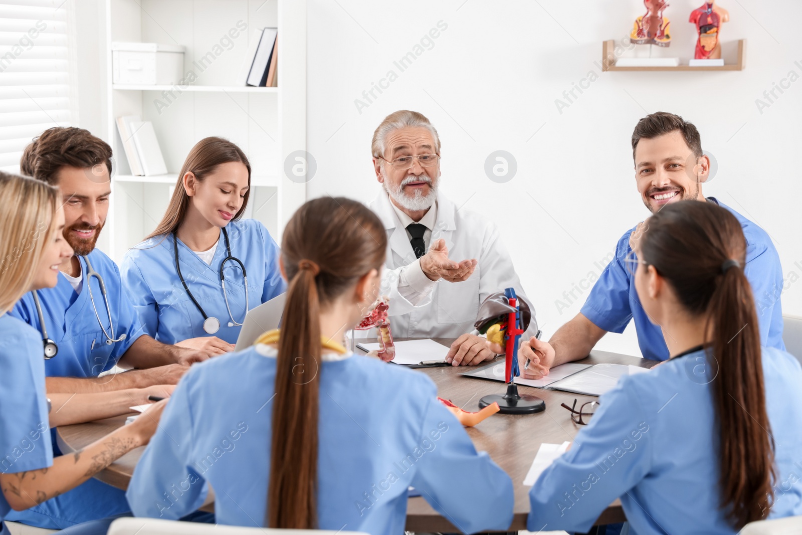 Photo of Doctor and interns on lecture in university