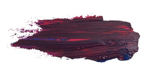 Photo of Paint strokes drawn with brush on white background
