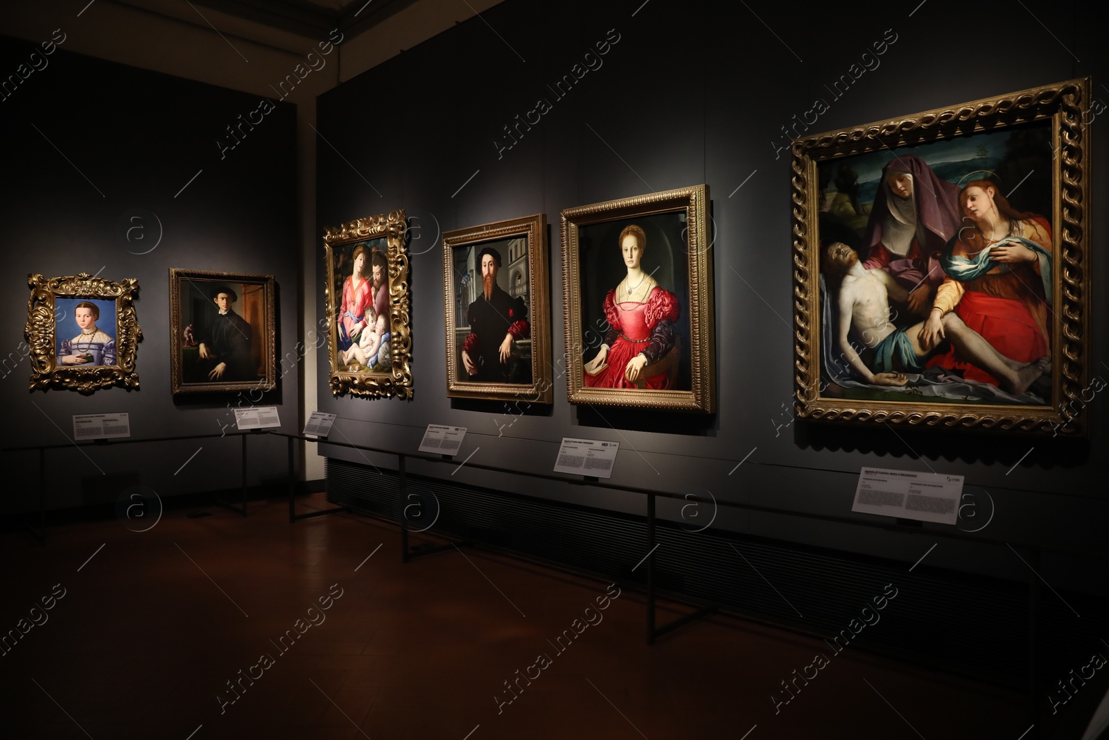 Photo of Florence, Italy - February 8, 2024: Different famous paintings at Uffizi gallery