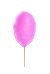 Image of Pink sweet cotton candy on white background