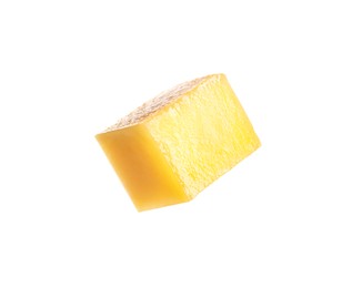 Photo of Fresh juicy mango cube on white background