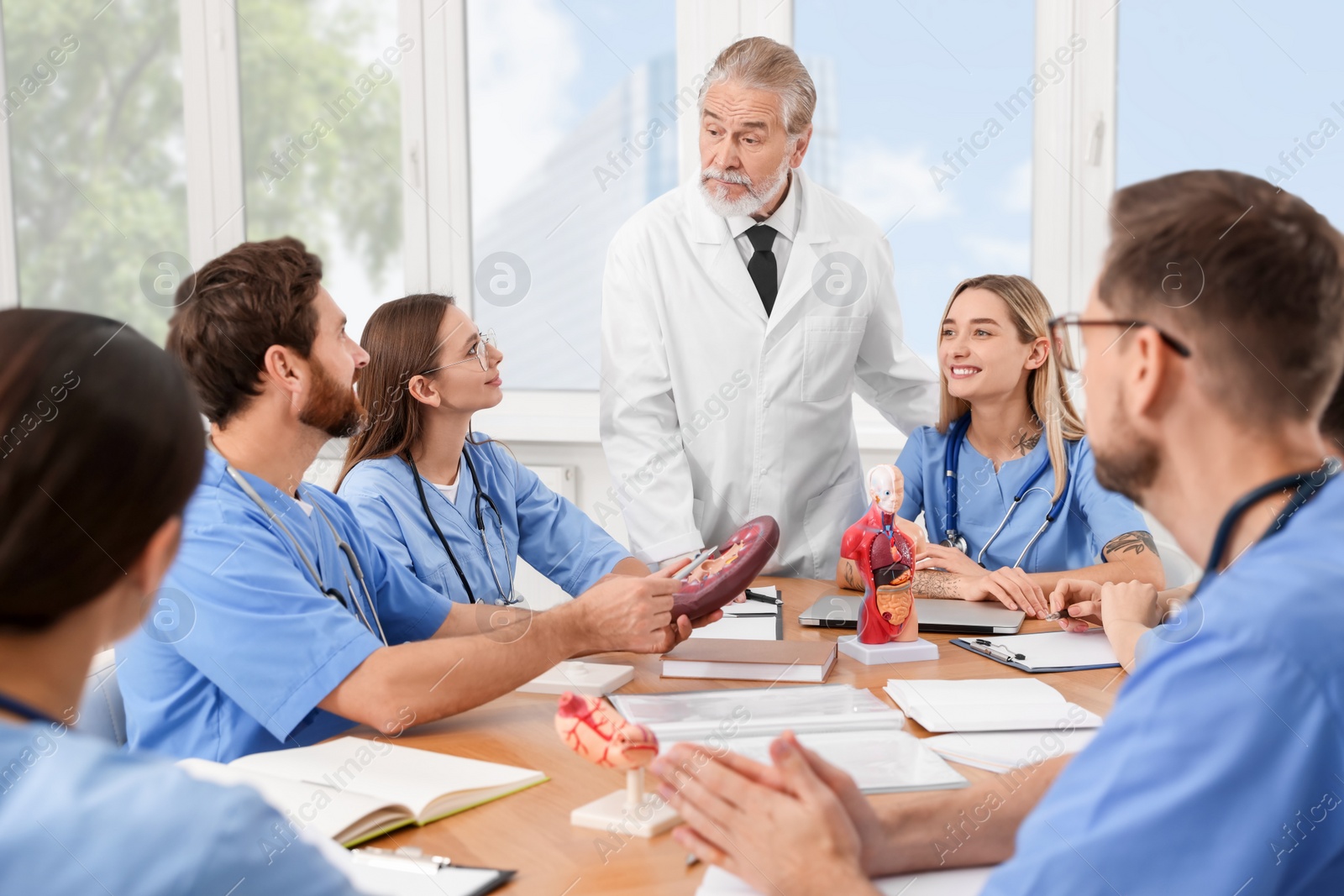 Photo of Doctor and interns on lecture in university