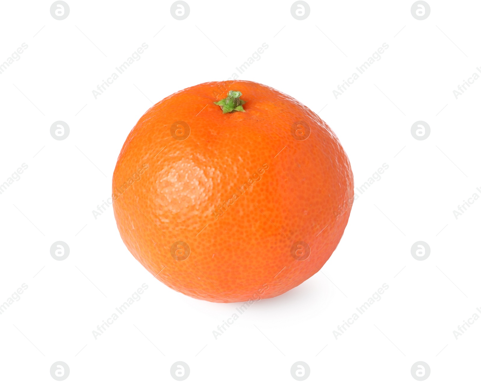 Photo of One fresh ripe tangerine isolated on white