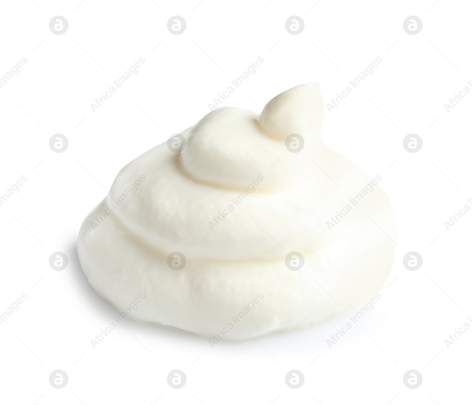 Photo of Delicious sour cream on white background. Dairy product