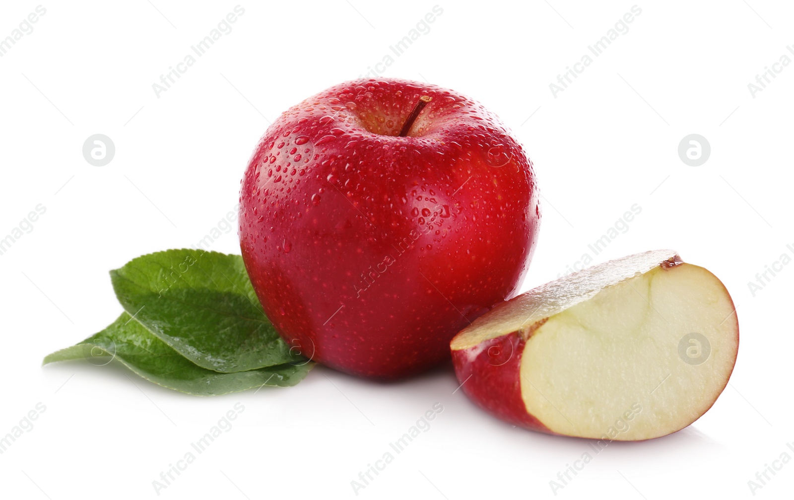 Photo of Fresh juicy red apples isolated on white