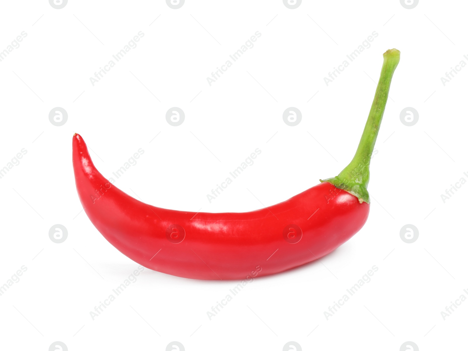 Photo of Ripe red hot chili pepper isolated on white