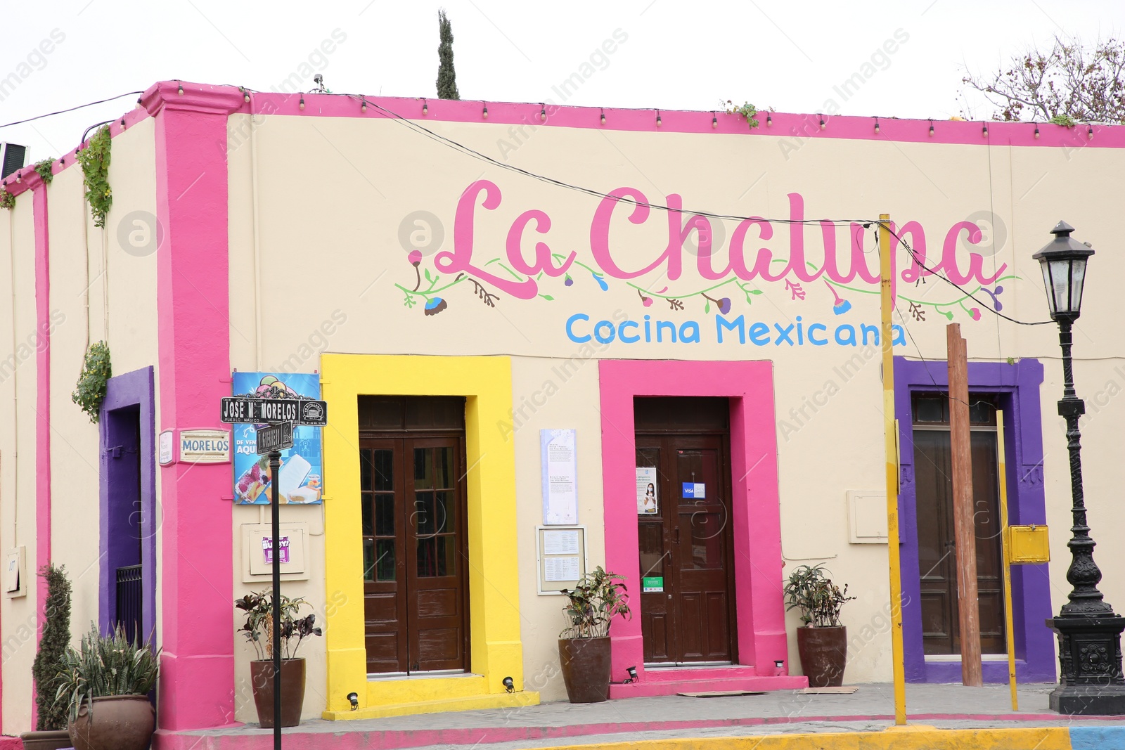 Photo of San Pedro Garza Garcia, Mexico – February 8, 2023: Beautiful La Chalupa cafe outdoors