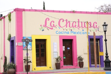 San Pedro Garza Garcia, Mexico – February 8, 2023: Beautiful La Chalupa cafe outdoors