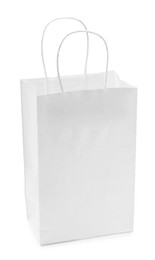 Empty shopping paper bag isolated on white