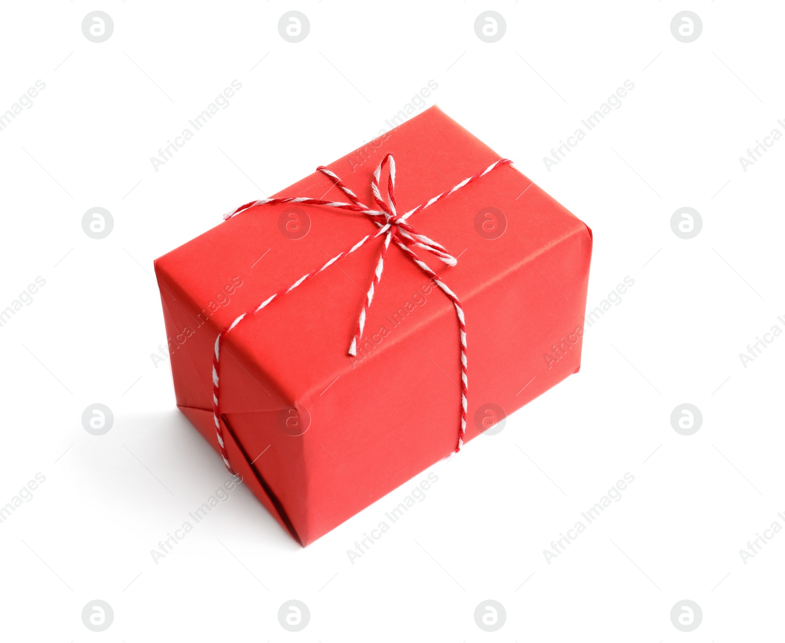 Photo of Beautifully wrapped gift box on white background