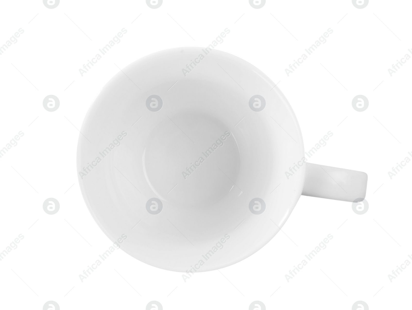 Photo of Ceramic cup isolated on white, top view