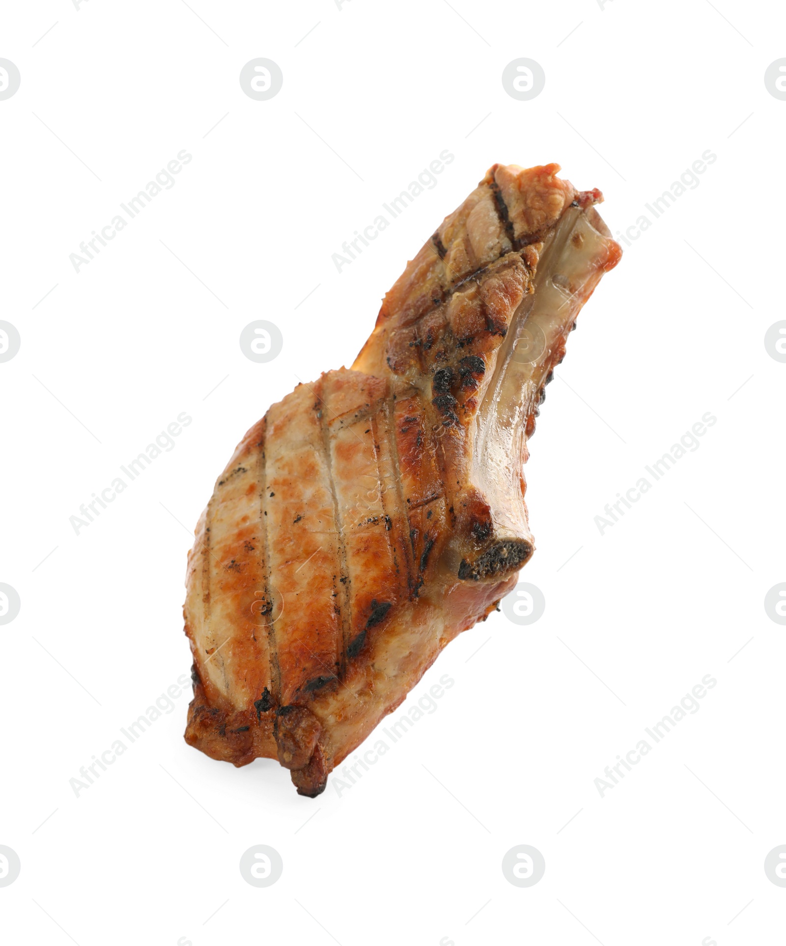 Photo of Tasty fresh grilled steak isolated on white