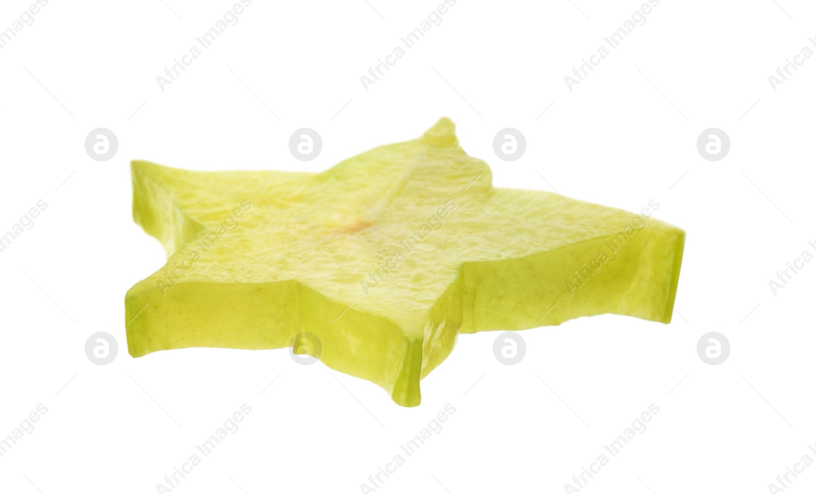 Photo of Slice of juicy carambola on white background