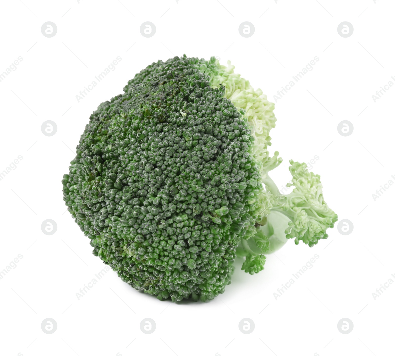 Photo of Cut green cauliflower on white background. Healthy food