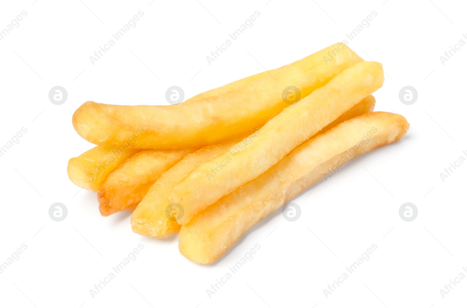 Photo of Delicious fresh french fries on white background