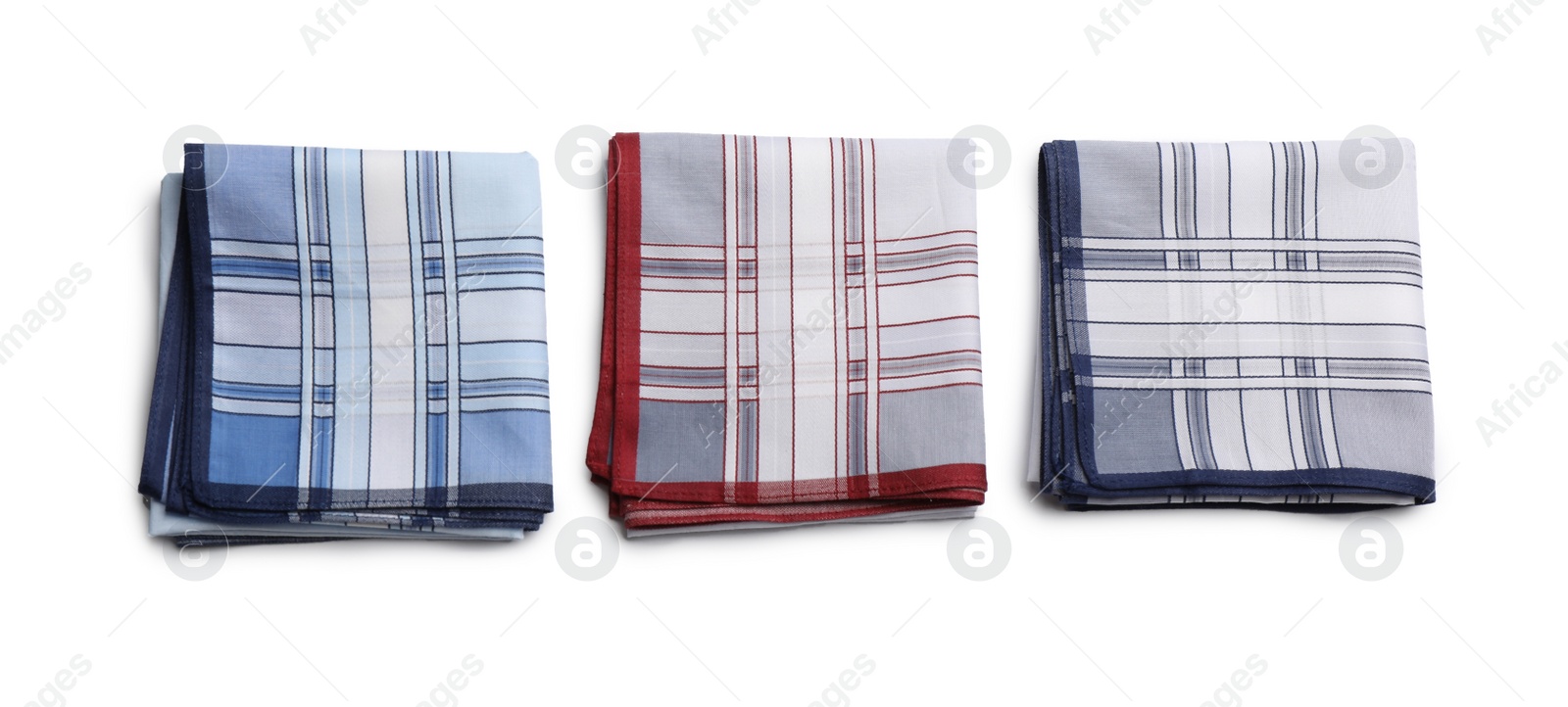 Photo of Stylish handkerchiefs on white background, flat lay