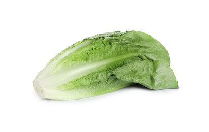 Photo of Fresh green romaine lettuce isolated on white