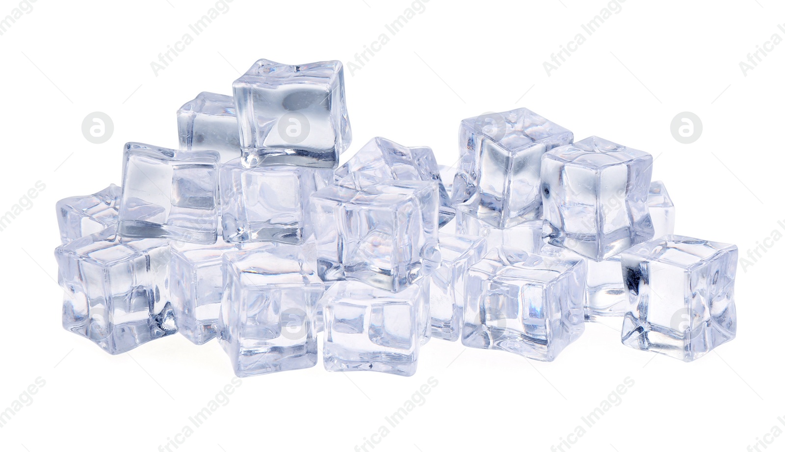 Photo of Crystal clear ice cubes isolated on white