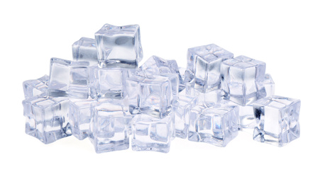 Photo of Crystal clear ice cubes isolated on white