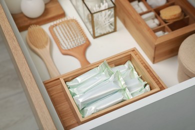 Keeping tampons and other self care products in drawer