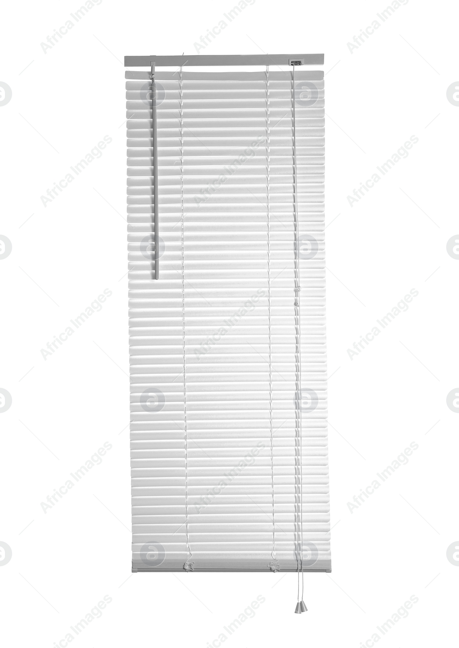 Photo of Stylish light window blinds isolated on white