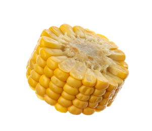 Piece of corn cob isolated on white