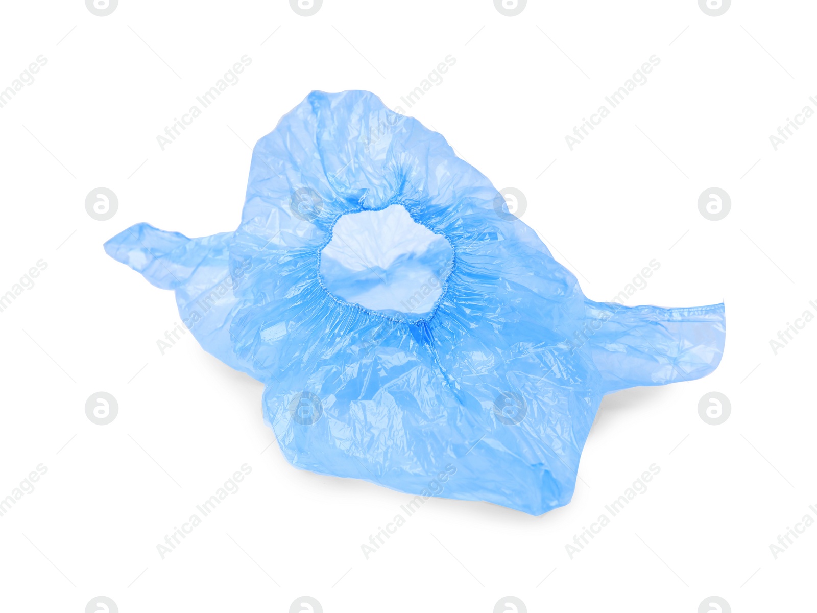 Photo of Blue medical shoe covers isolated on white