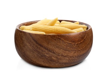 Fresh baby corn cobs on white background