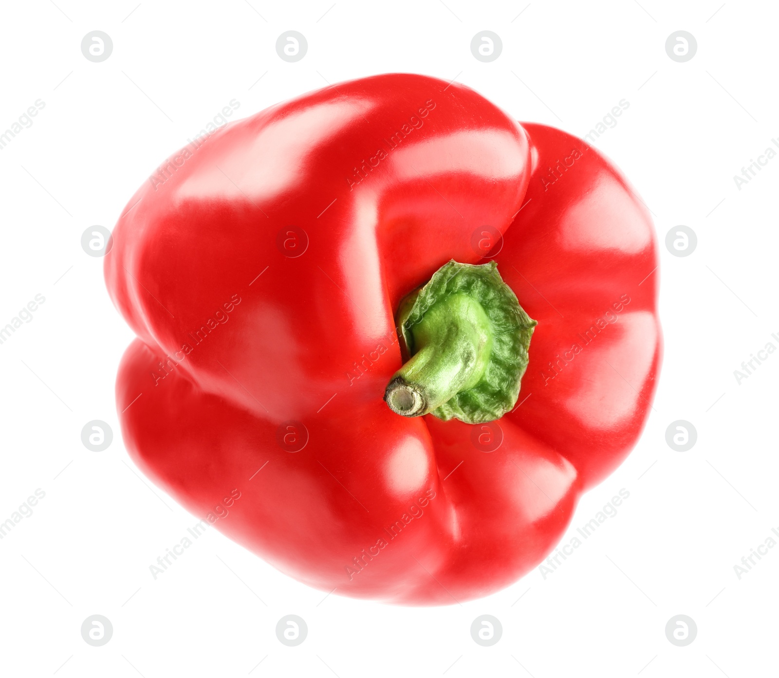 Photo of Ripe red bell pepper isolated on white