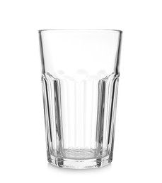 Photo of New empty clear glass isolated on white