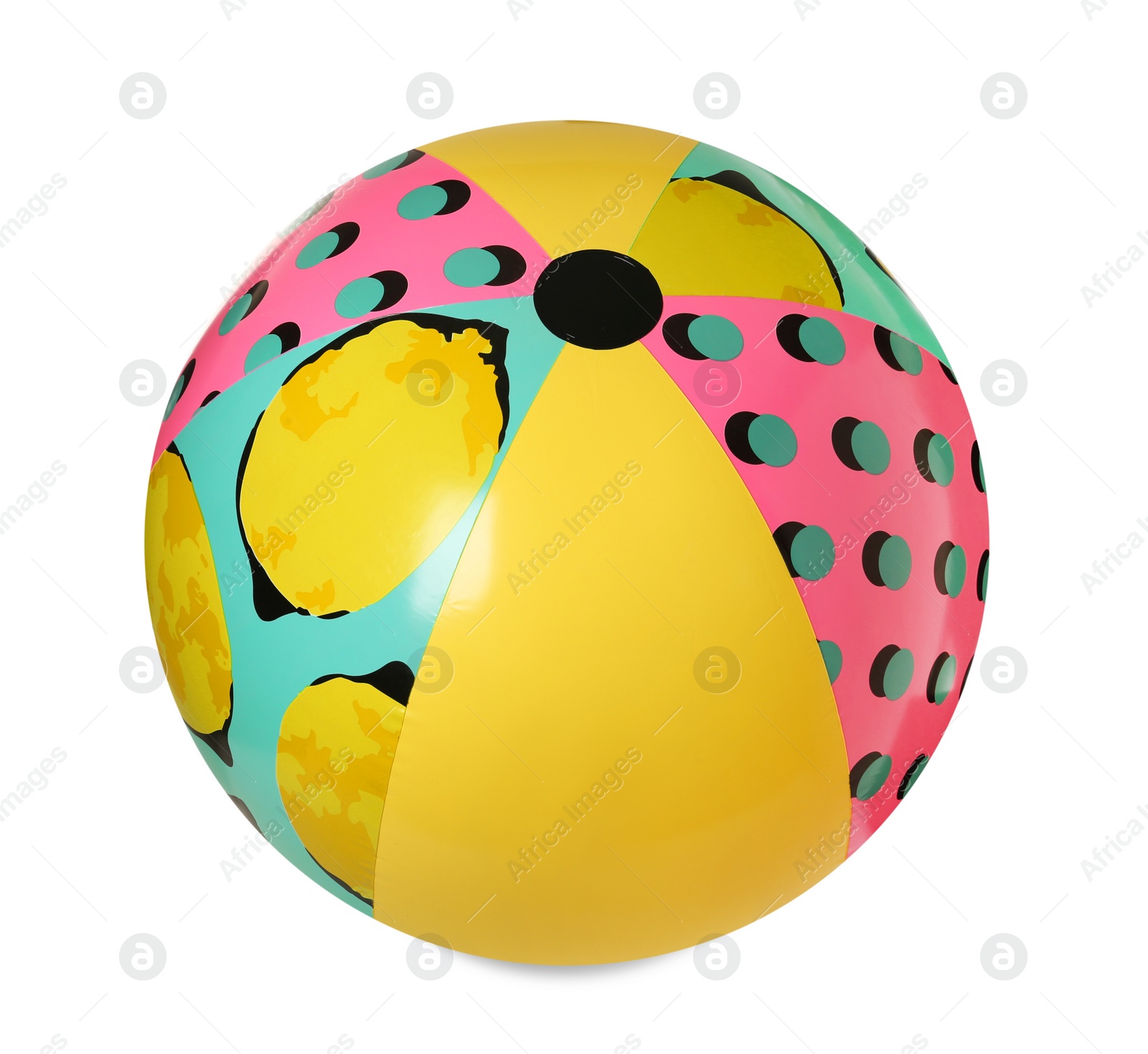 Photo of Inflatable colorful beach ball isolated on white