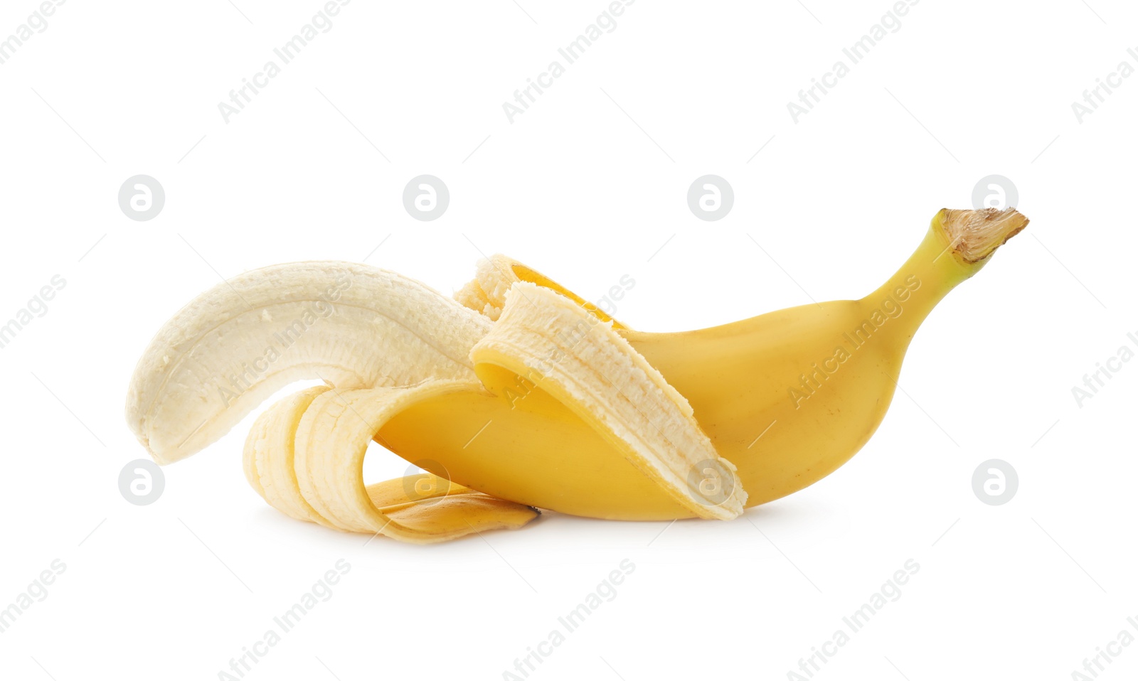 Image of Banana symbolizing male sexual organ on white background. Potency problem