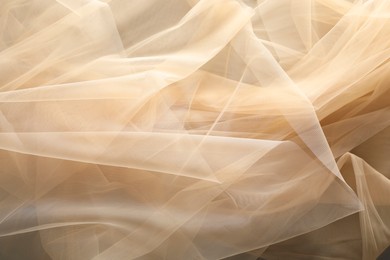 Beautiful tulle fabric as background, closeup view