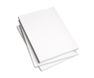 Stacks of paper sheets on white background