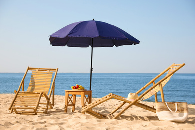 Photo of Comfortable place for rest on sunny beach