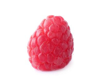 Delicious sweet ripe raspberry isolated on white
