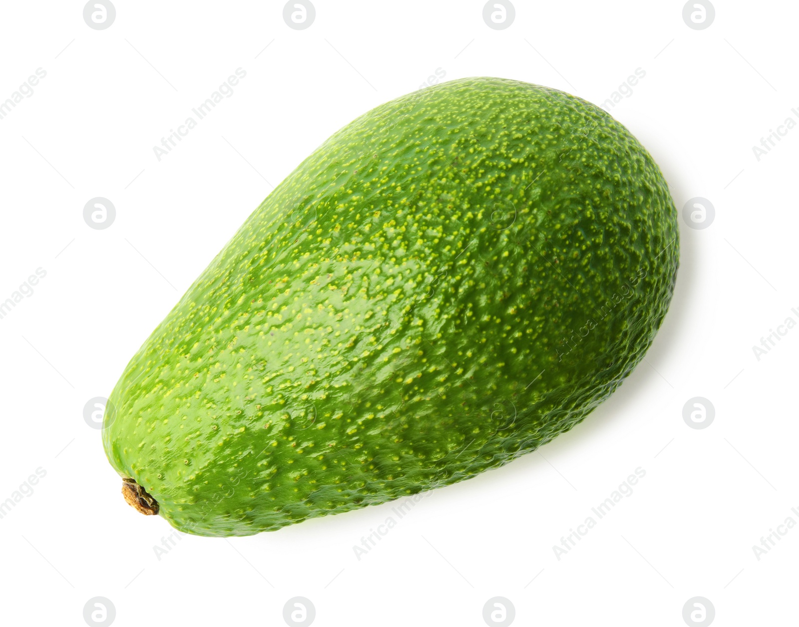 Photo of Tasty ripe avocado isolated on white, top view. Tropical fruit