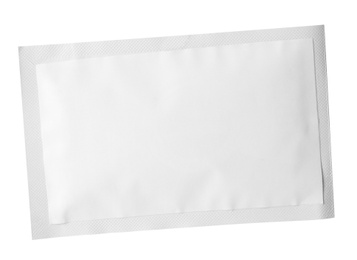 One sachet isolated on white. Single use package