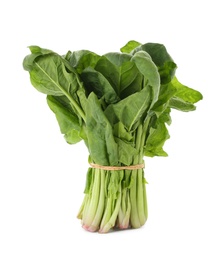 Photo of Bundle of fresh spinach isolated on white