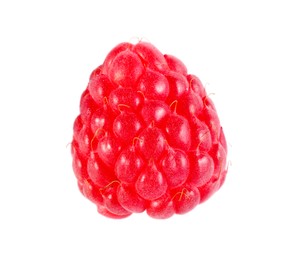 Photo of One tasty ripe raspberry isolated on white