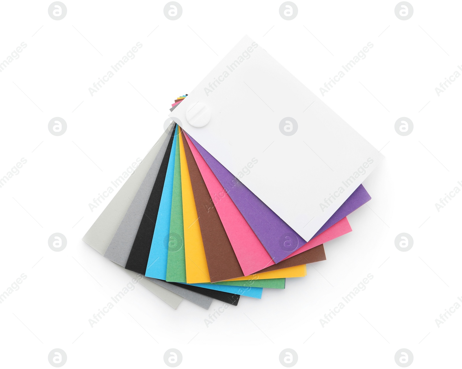 Photo of Color palette samples isolated on white, top view