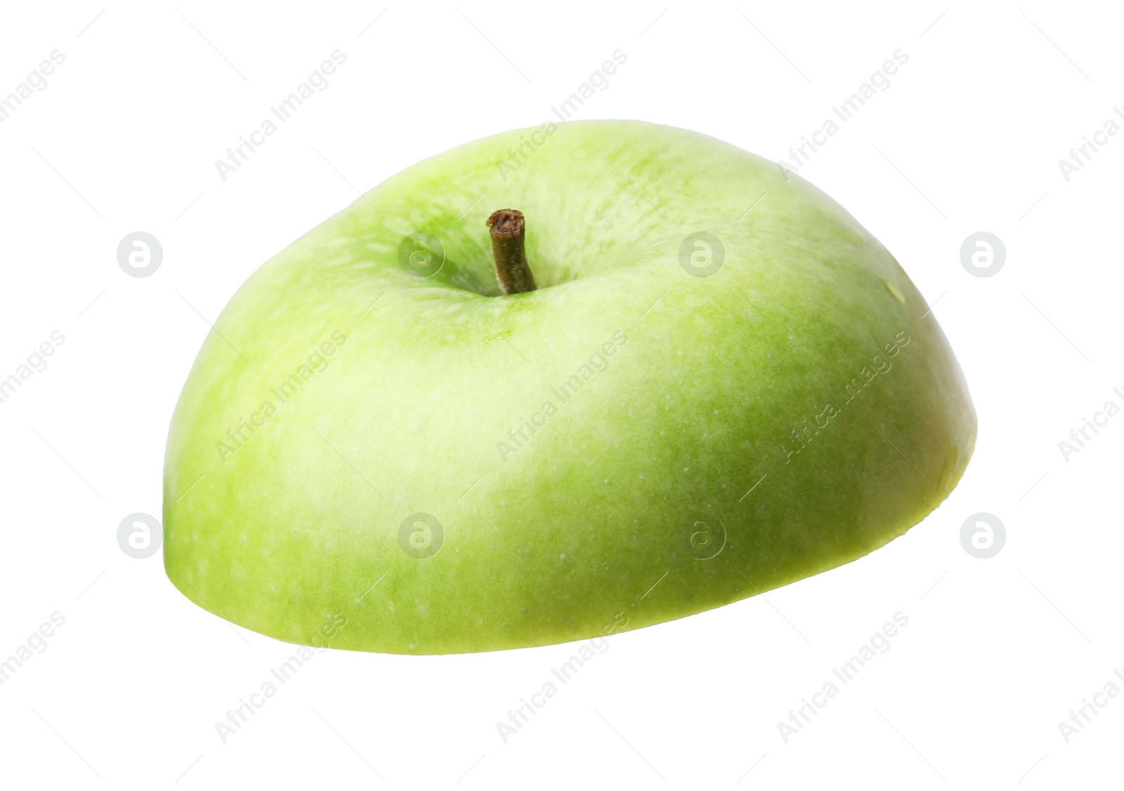 Photo of Piece of ripe green apple isolated on white