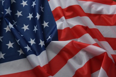 Photo of Flag of USA as background, above view