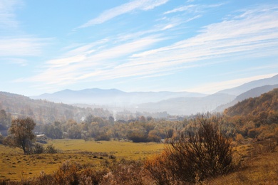 Photo of Picturesque landscape with beautiful sky over mountains