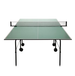 Green ping pong table isolated on white