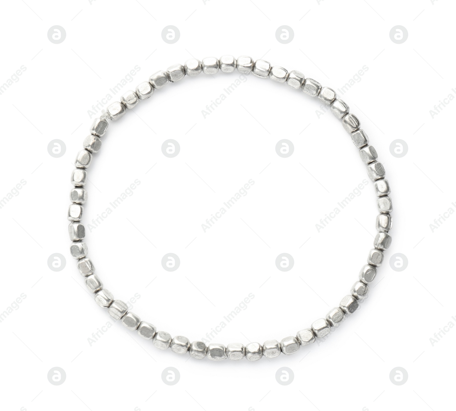 Photo of Stylish bracelet isolated on white, top view