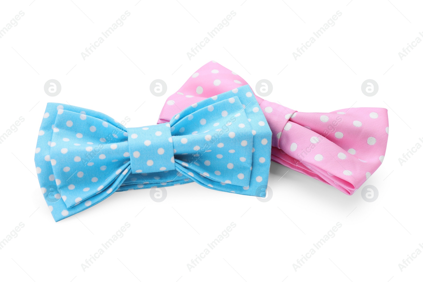 Photo of Different stylish bow ties on white background