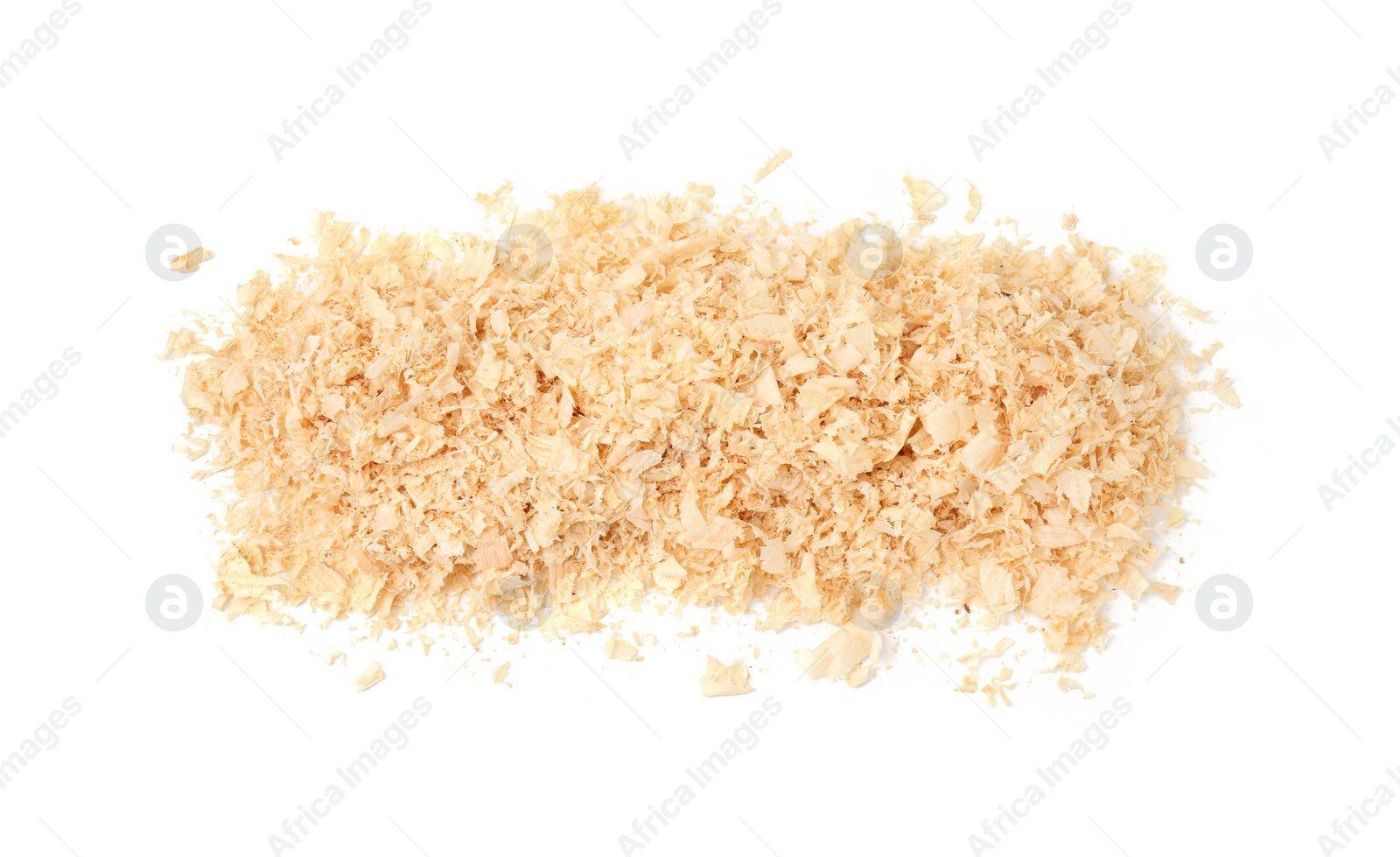 Photo of Pile of natural sawdust isolated on white